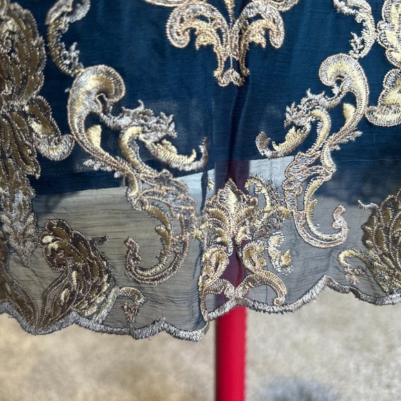 Anderson navy/golden viscose dress - Picture 5 of 8